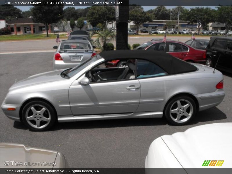 Brilliant Silver Metallic / Ash 2002 Mercedes-Benz CLK 430 Cabriolet