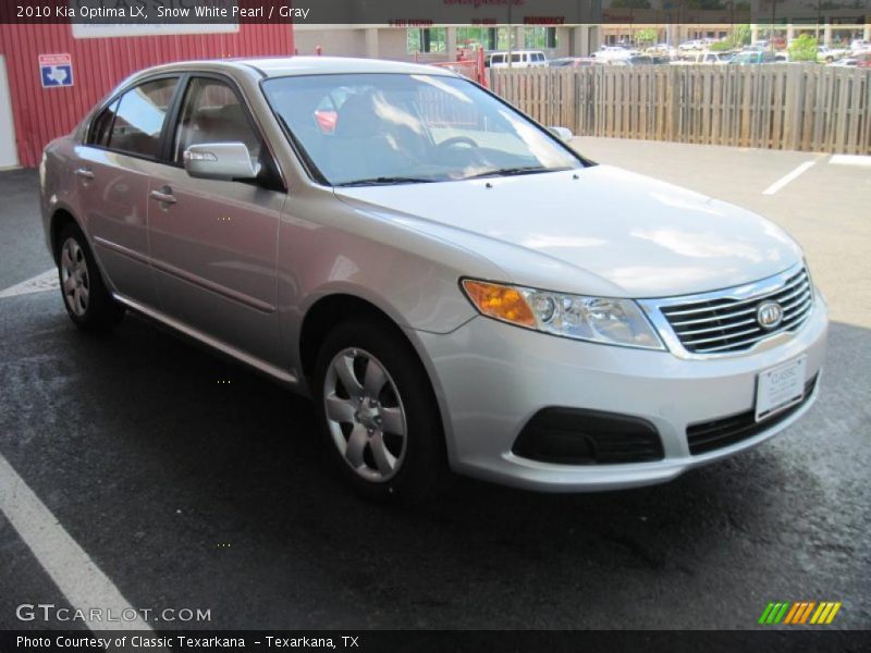 Snow White Pearl / Gray 2010 Kia Optima LX
