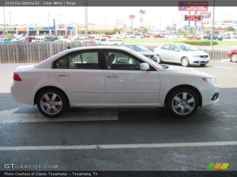 Clear White / Beige 2010 Kia Optima EX