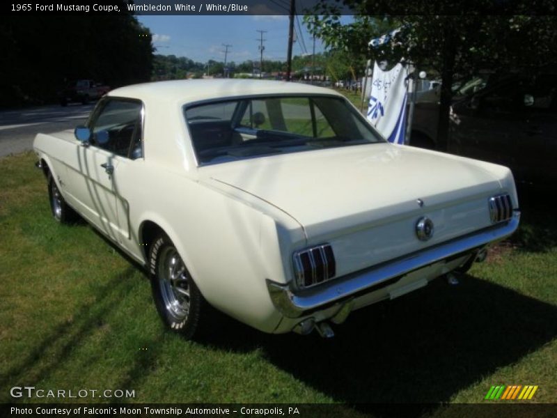 Wimbledon White / White/Blue 1965 Ford Mustang Coupe