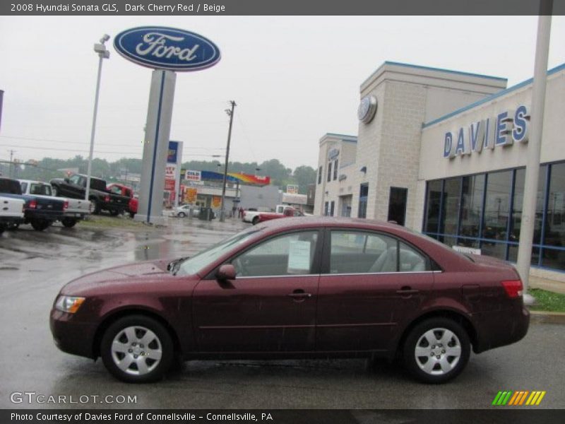 Dark Cherry Red / Beige 2008 Hyundai Sonata GLS