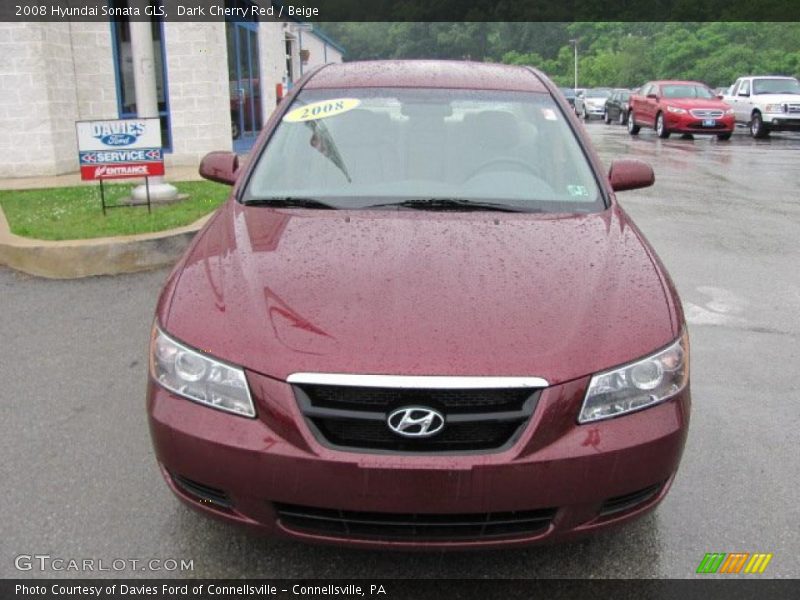Dark Cherry Red / Beige 2008 Hyundai Sonata GLS