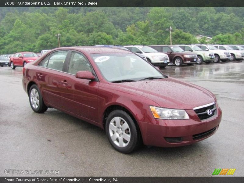 Dark Cherry Red / Beige 2008 Hyundai Sonata GLS