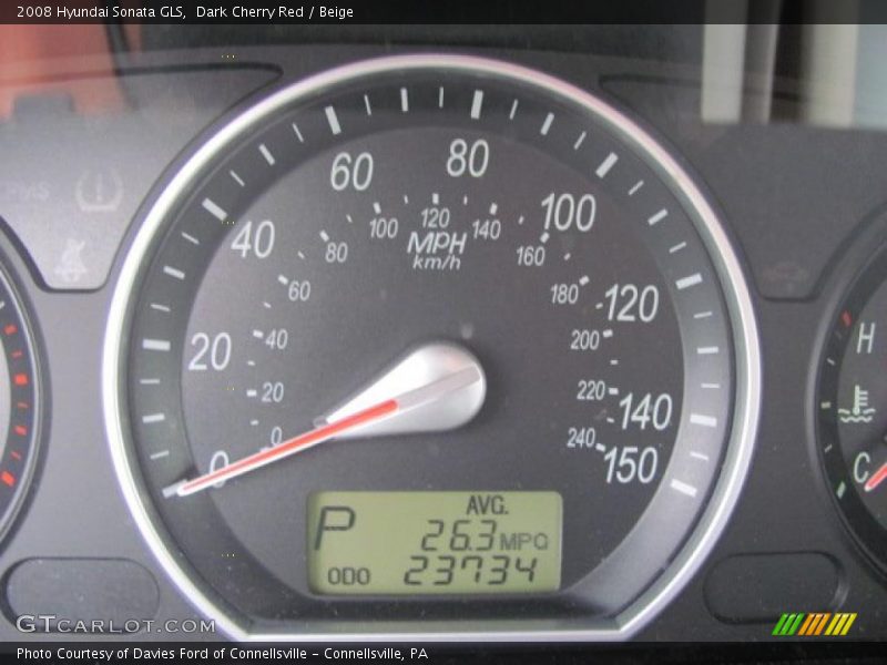 Dark Cherry Red / Beige 2008 Hyundai Sonata GLS