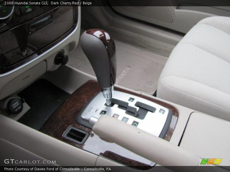 Dark Cherry Red / Beige 2008 Hyundai Sonata GLS