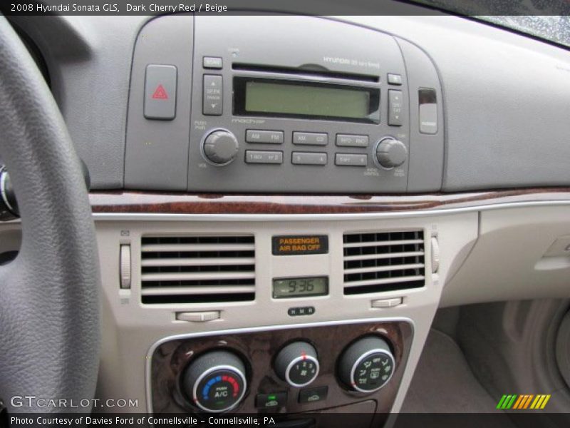 Dark Cherry Red / Beige 2008 Hyundai Sonata GLS