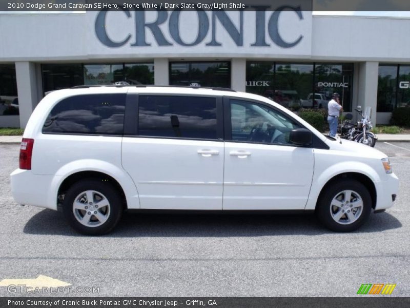 Stone White / Dark Slate Gray/Light Shale 2010 Dodge Grand Caravan SE Hero