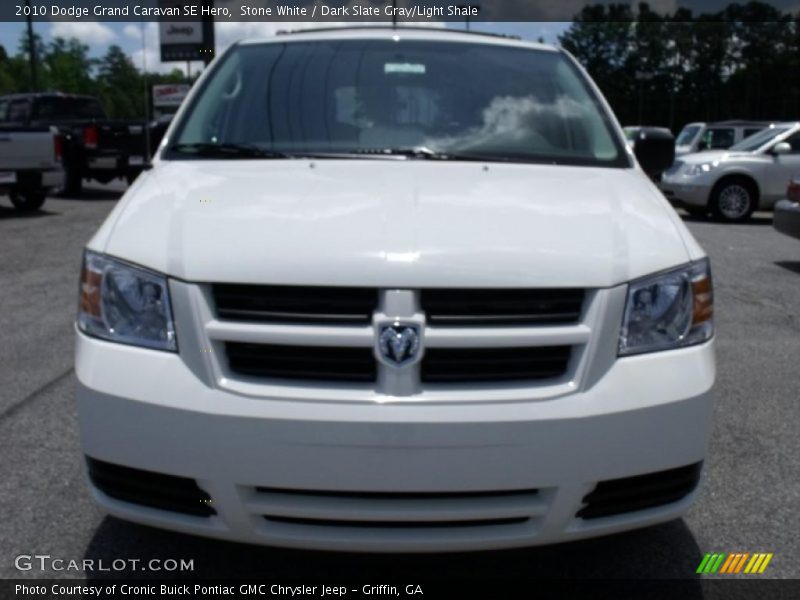 Stone White / Dark Slate Gray/Light Shale 2010 Dodge Grand Caravan SE Hero