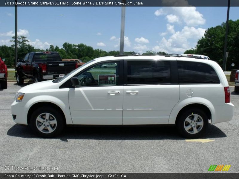 Stone White / Dark Slate Gray/Light Shale 2010 Dodge Grand Caravan SE Hero