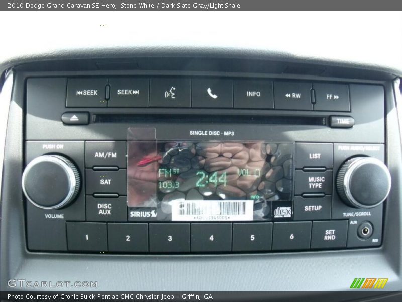 Stone White / Dark Slate Gray/Light Shale 2010 Dodge Grand Caravan SE Hero