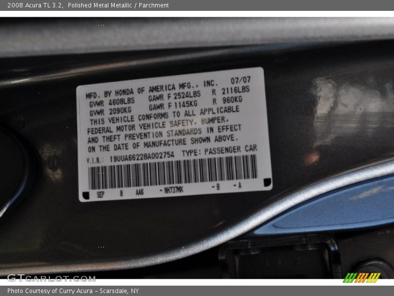 Polished Metal Metallic / Parchment 2008 Acura TL 3.2