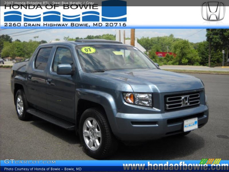 Steel Blue Metallic / Gray 2007 Honda Ridgeline RTL