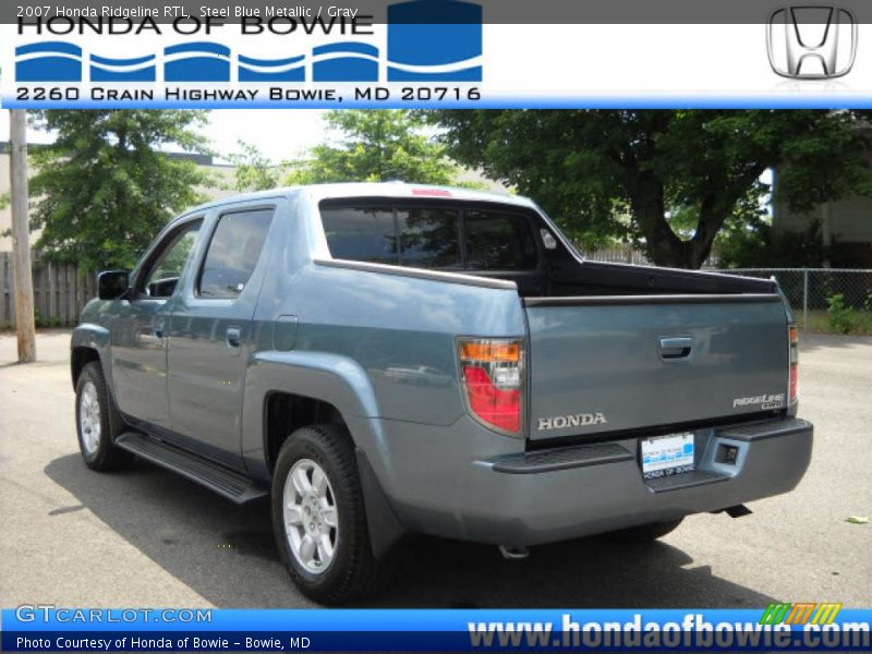 Steel Blue Metallic / Gray 2007 Honda Ridgeline RTL