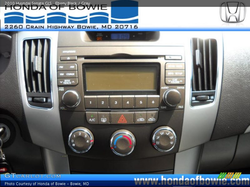 Ebony Black / Gray 2010 Hyundai Sonata GLS