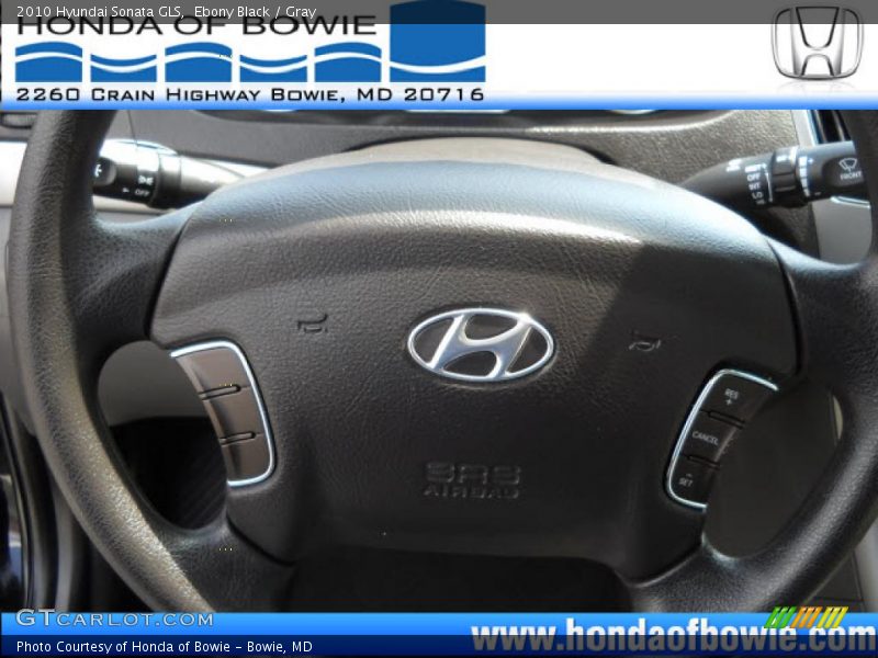Ebony Black / Gray 2010 Hyundai Sonata GLS