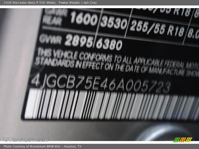 Pewter Metallic / Ash Grey 2006 Mercedes-Benz R 500 4Matic