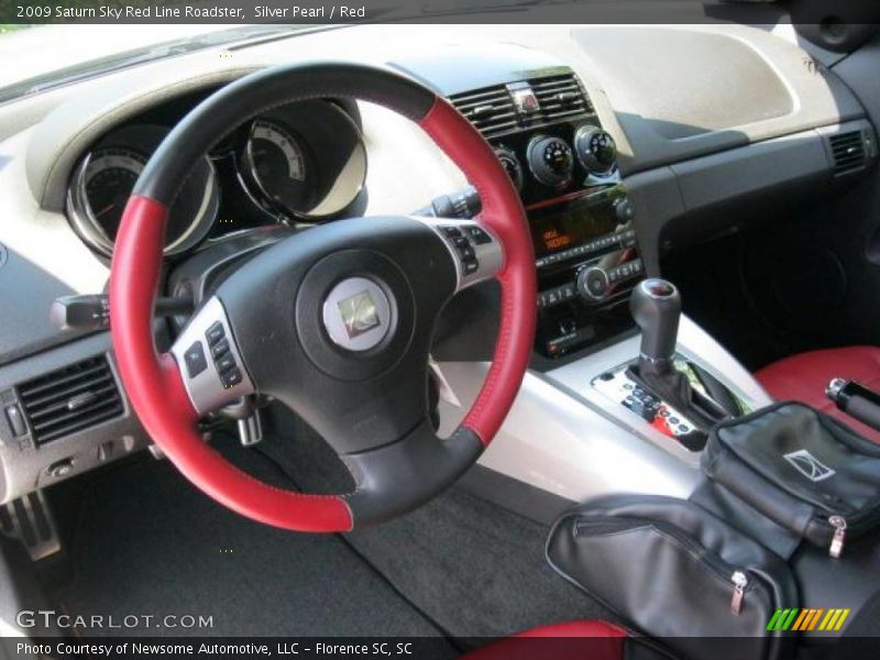 Silver Pearl / Red 2009 Saturn Sky Red Line Roadster