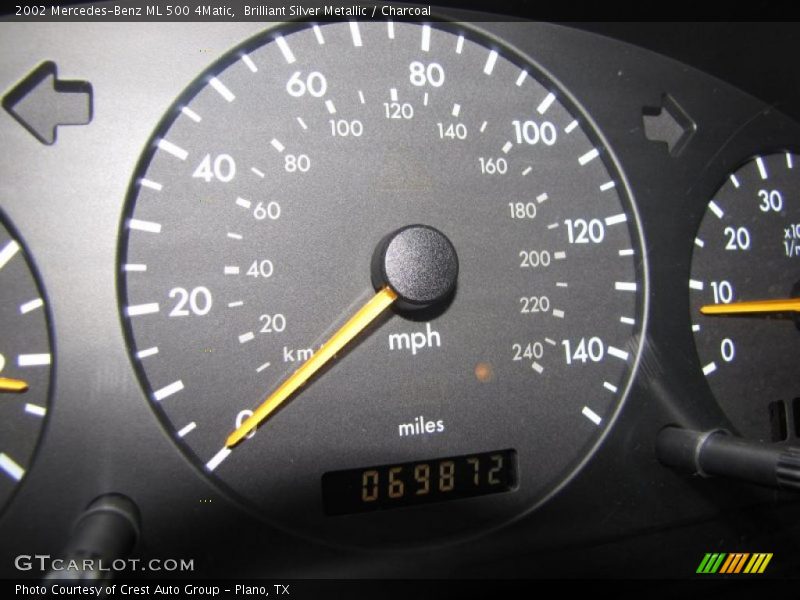 Brilliant Silver Metallic / Charcoal 2002 Mercedes-Benz ML 500 4Matic