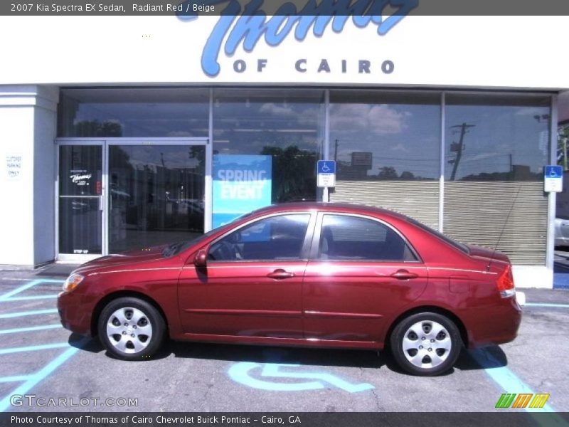 Radiant Red / Beige 2007 Kia Spectra EX Sedan