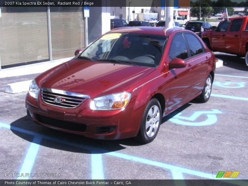 Radiant Red / Beige 2007 Kia Spectra EX Sedan