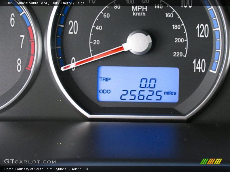 Dark Cherry / Beige 2009 Hyundai Santa Fe SE