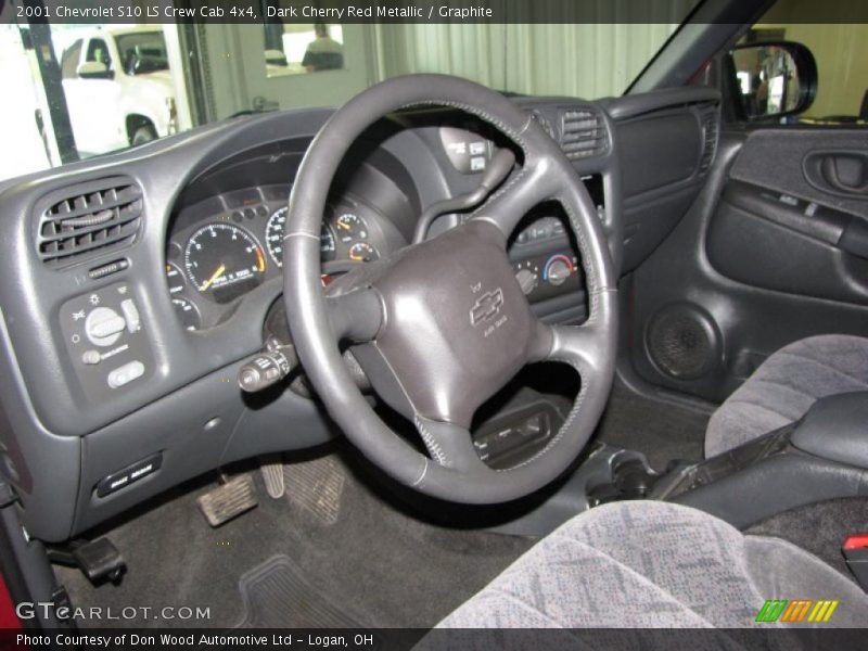 Dark Cherry Red Metallic / Graphite 2001 Chevrolet S10 LS Crew Cab 4x4