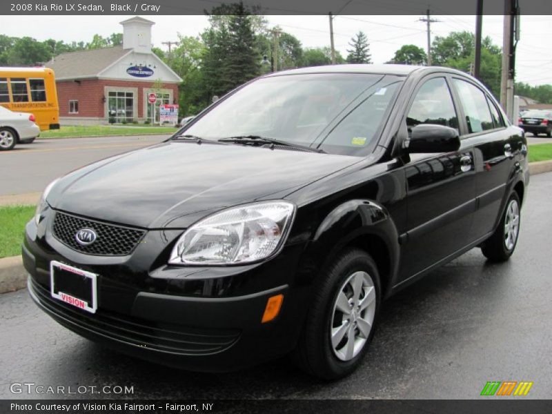 Black / Gray 2008 Kia Rio LX Sedan