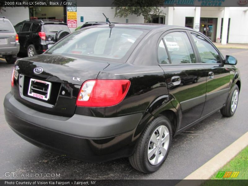 Black / Gray 2008 Kia Rio LX Sedan