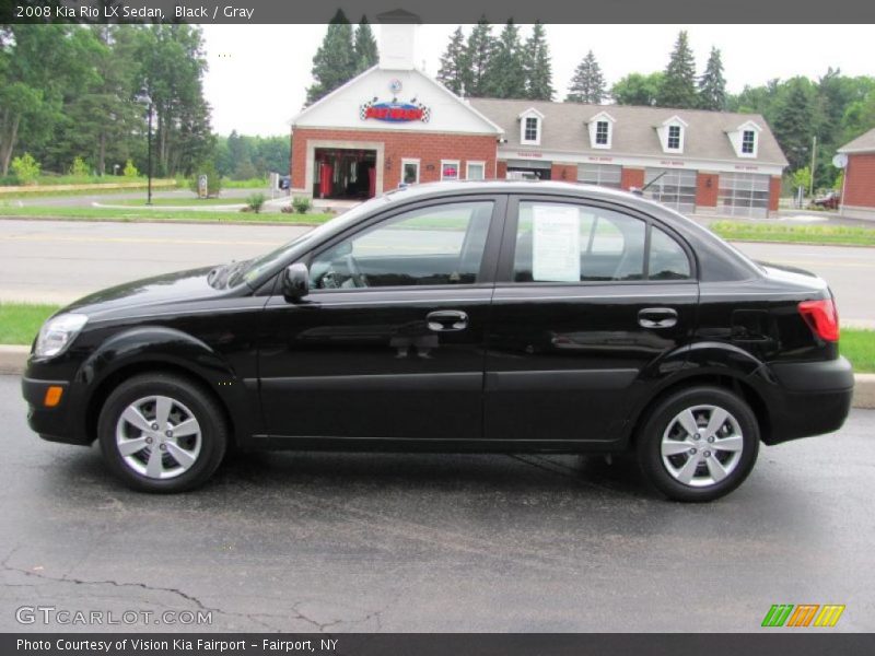 Black / Gray 2008 Kia Rio LX Sedan