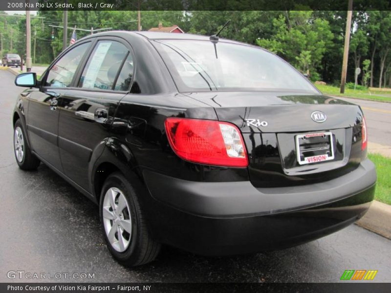 Black / Gray 2008 Kia Rio LX Sedan