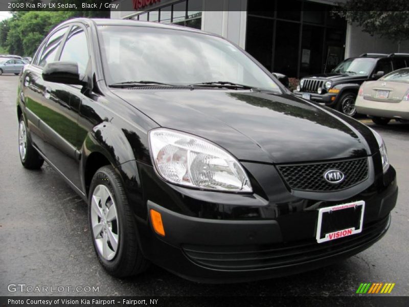 Black / Gray 2008 Kia Rio LX Sedan