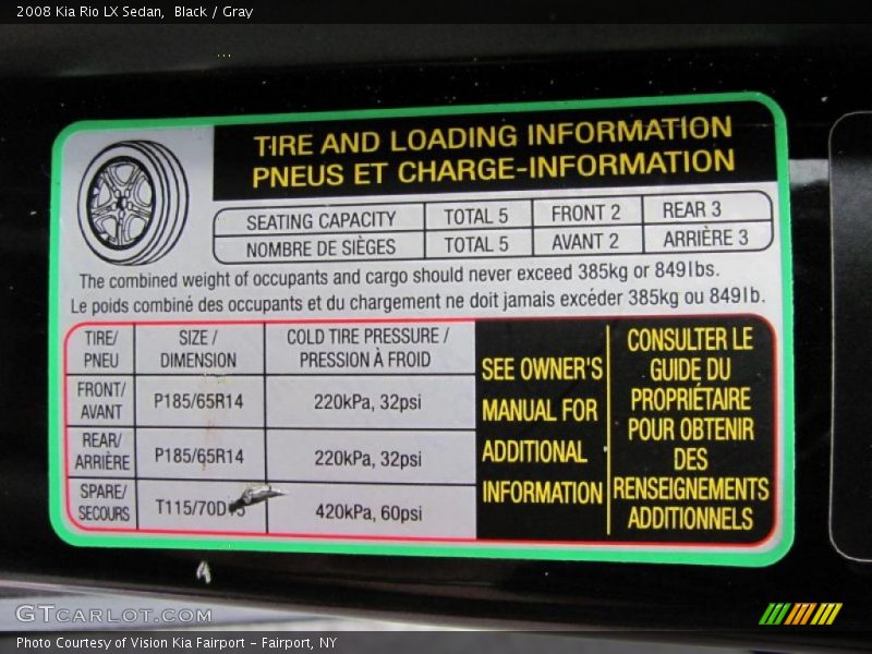 Black / Gray 2008 Kia Rio LX Sedan
