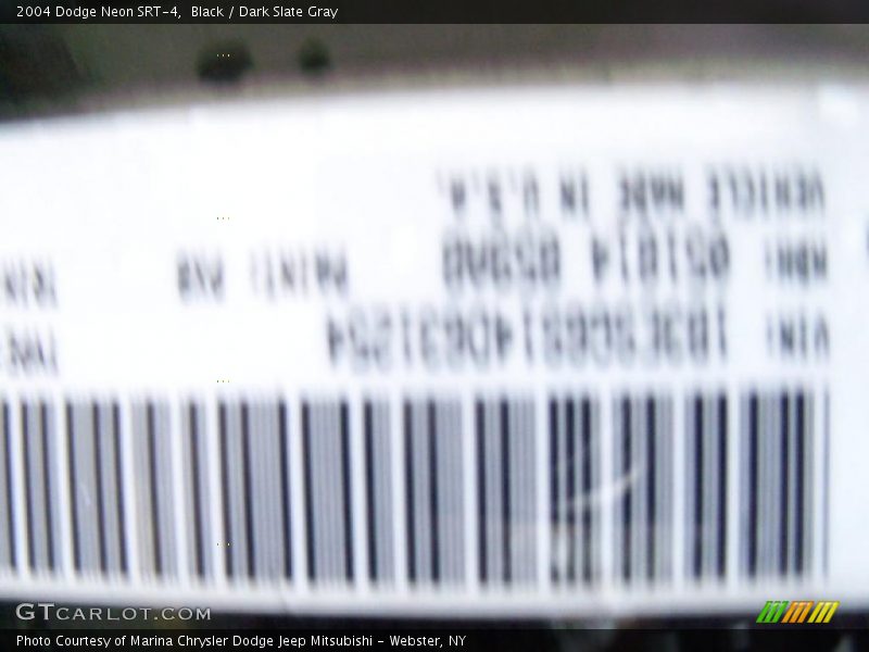 Black / Dark Slate Gray 2004 Dodge Neon SRT-4