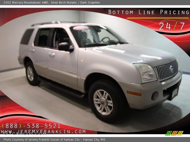 Silver Birch Metallic / Dark Graphite 2002 Mercury Mountaineer AWD
