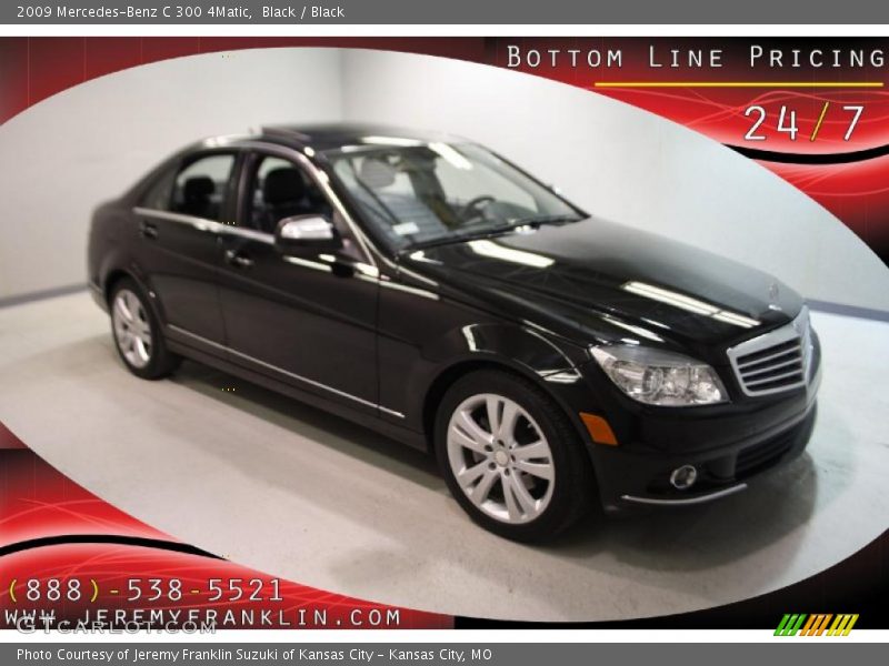 Black / Black 2009 Mercedes-Benz C 300 4Matic