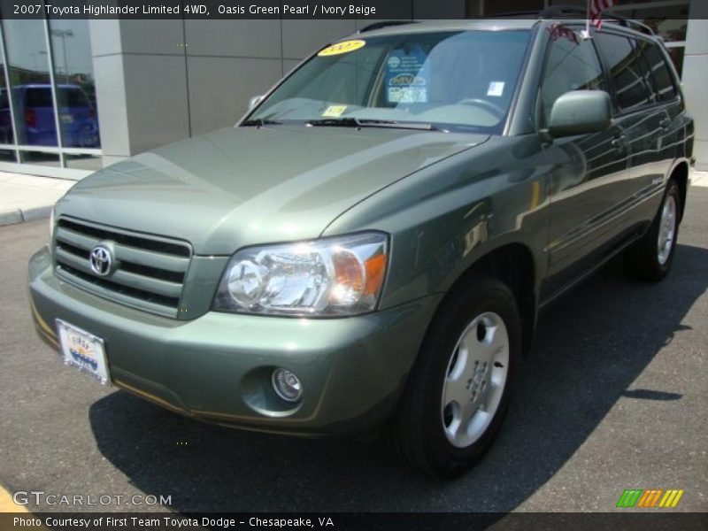 Oasis Green Pearl / Ivory Beige 2007 Toyota Highlander Limited 4WD