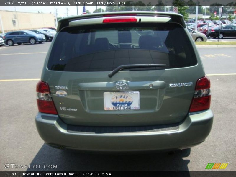 Oasis Green Pearl / Ivory Beige 2007 Toyota Highlander Limited 4WD