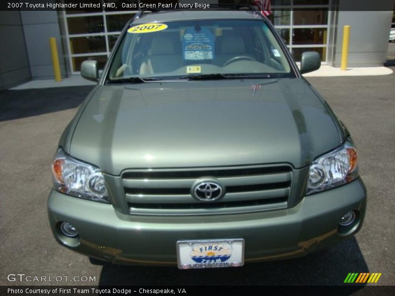 Oasis Green Pearl / Ivory Beige 2007 Toyota Highlander Limited 4WD