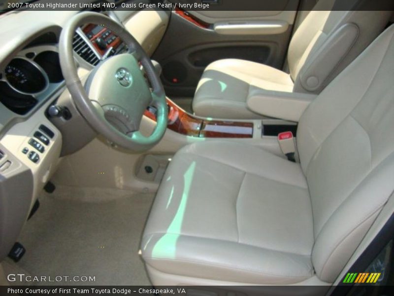 Oasis Green Pearl / Ivory Beige 2007 Toyota Highlander Limited 4WD