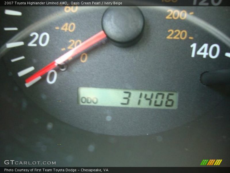 Oasis Green Pearl / Ivory Beige 2007 Toyota Highlander Limited 4WD