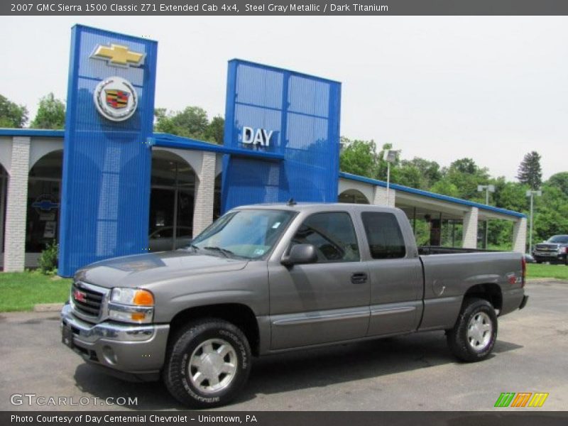 Steel Gray Metallic / Dark Titanium 2007 GMC Sierra 1500 Classic Z71 Extended Cab 4x4