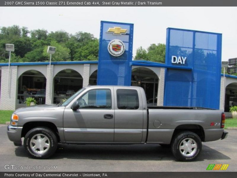 Steel Gray Metallic / Dark Titanium 2007 GMC Sierra 1500 Classic Z71 Extended Cab 4x4