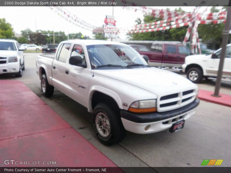 Bright White / Mist Gray 2000 Dodge Dakota Sport Crew Cab 4x4