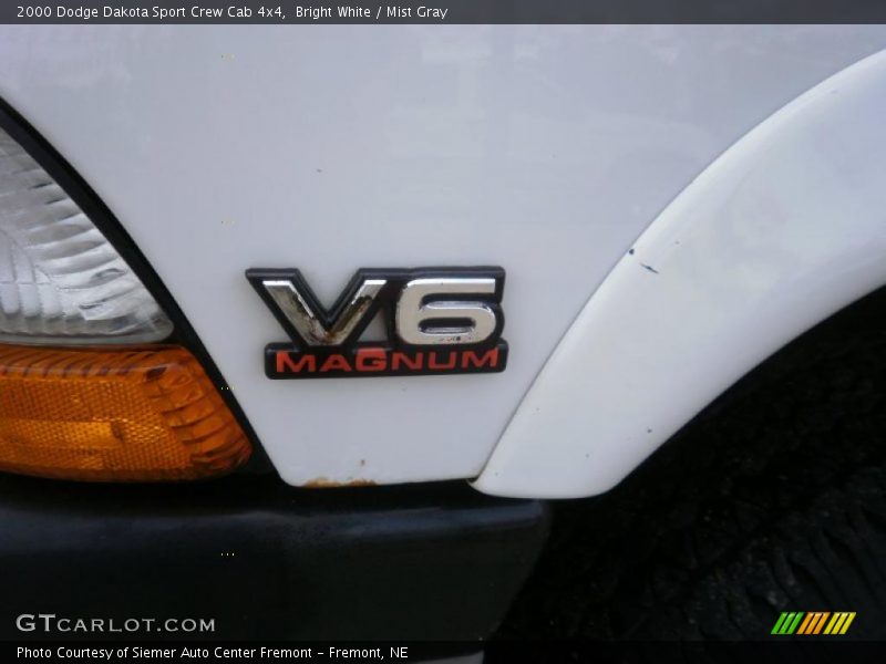 Bright White / Mist Gray 2000 Dodge Dakota Sport Crew Cab 4x4