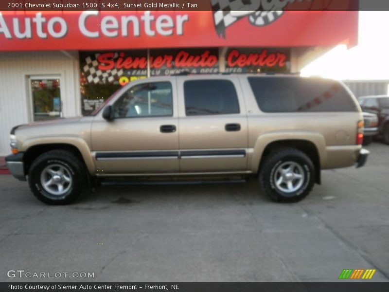 Sunset Gold Metallic / Tan 2001 Chevrolet Suburban 1500 LS 4x4