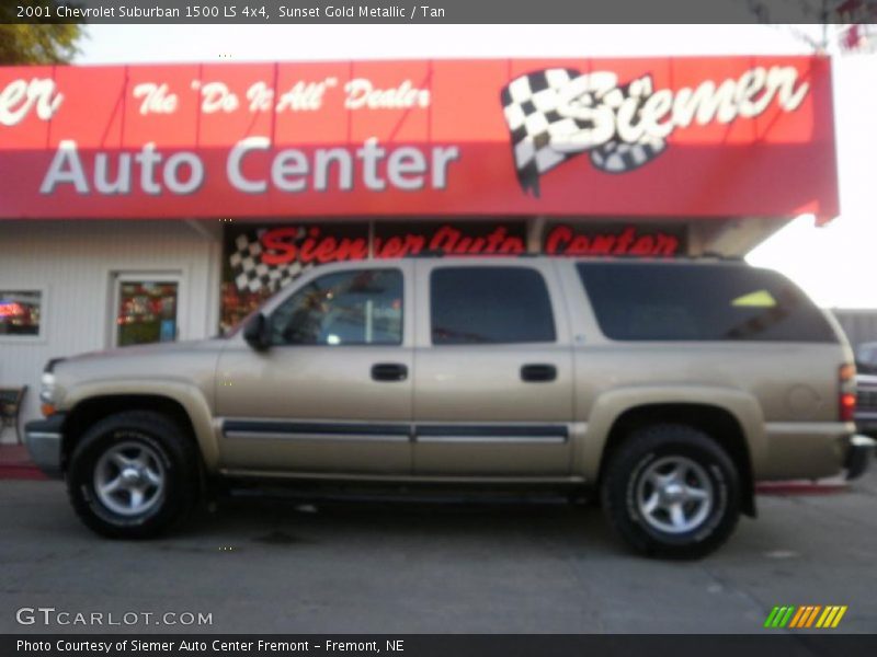 Sunset Gold Metallic / Tan 2001 Chevrolet Suburban 1500 LS 4x4