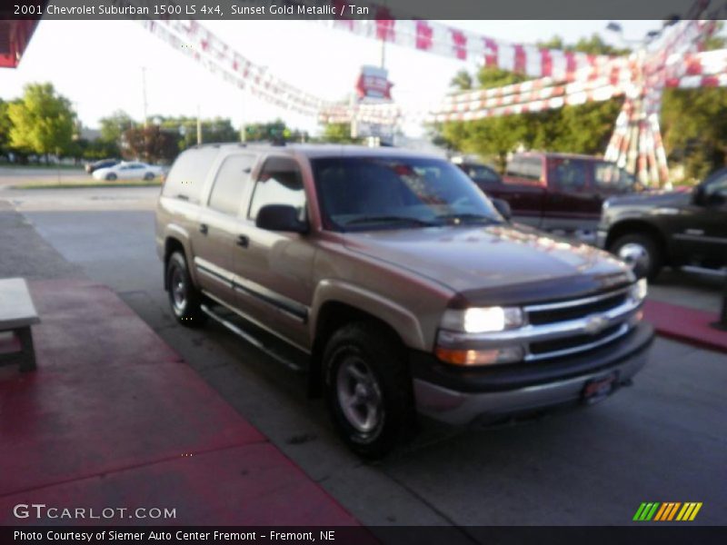 Sunset Gold Metallic / Tan 2001 Chevrolet Suburban 1500 LS 4x4