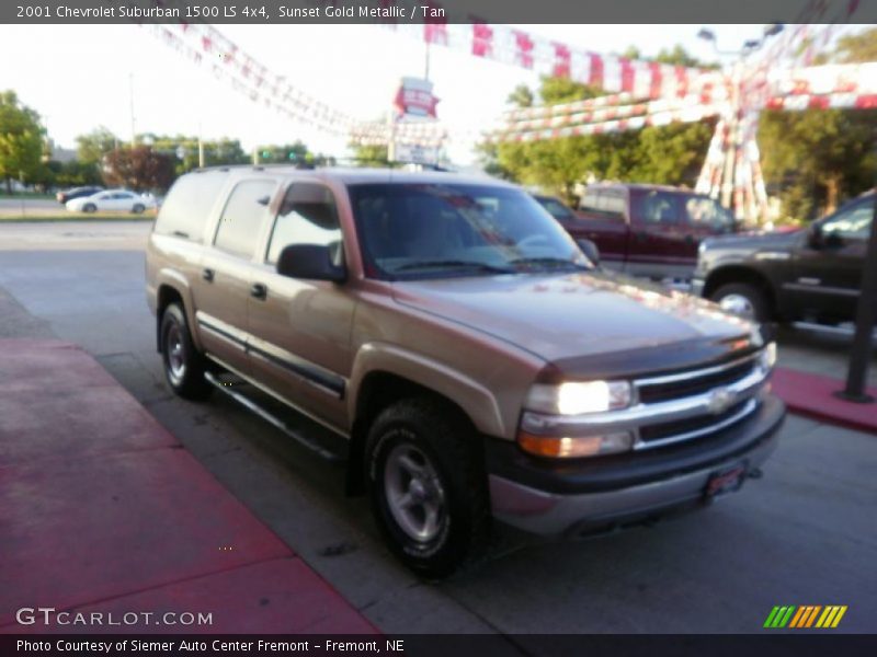 Sunset Gold Metallic / Tan 2001 Chevrolet Suburban 1500 LS 4x4