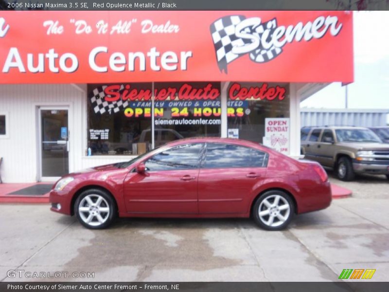 Red Opulence Metallic / Black 2006 Nissan Maxima 3.5 SE