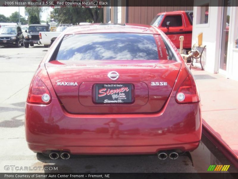 Red Opulence Metallic / Black 2006 Nissan Maxima 3.5 SE